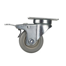 3 inch caster wheel with break  chromium plating rubber material swivel casters wheels industrial Directional wheel
